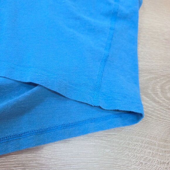 Lululemon Back In Action Pima Cotton Blue Boat Neck Top Womens Size 20 - Picture 10 of 16